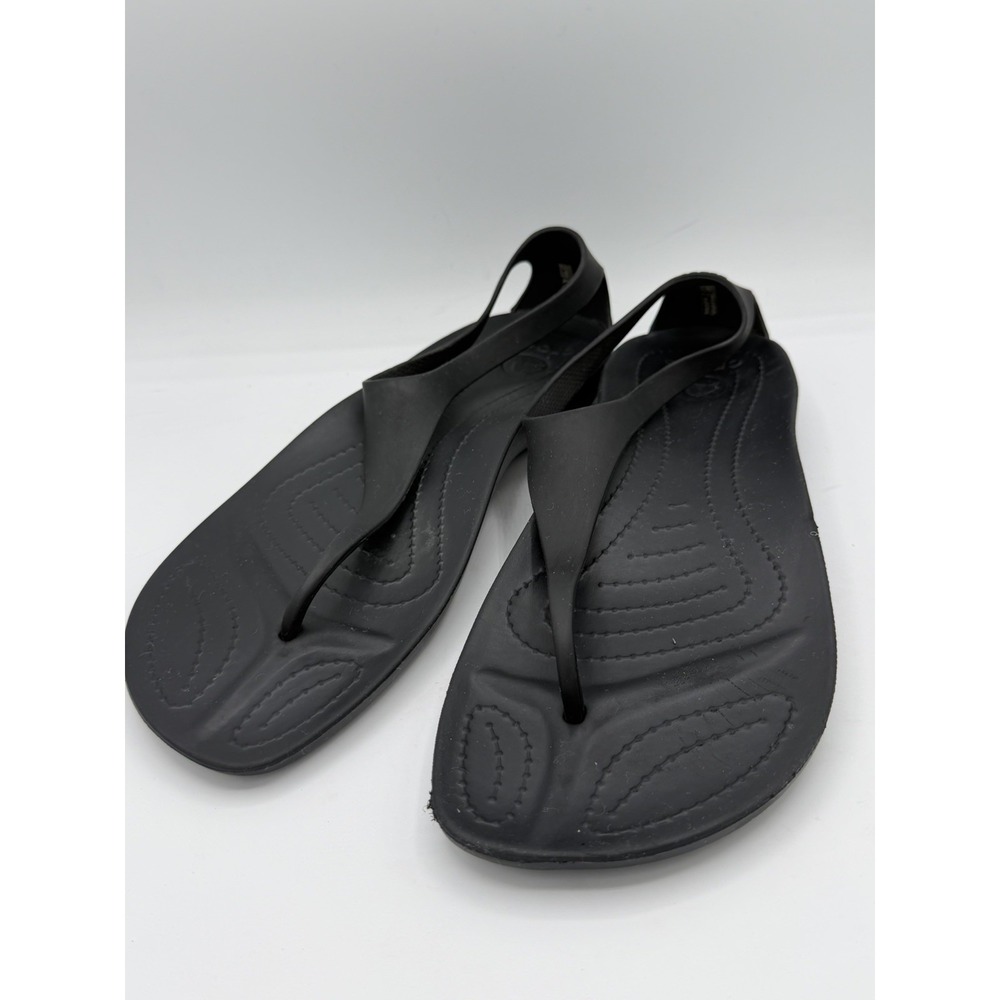 Crocs Sexi Women's Flip Flops Serena Comfort T-Strap Black Size 11